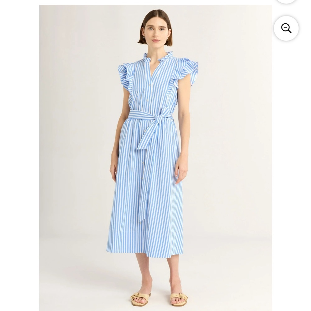Free Assembly Women's Ruffle Cotton Midi shirt dress